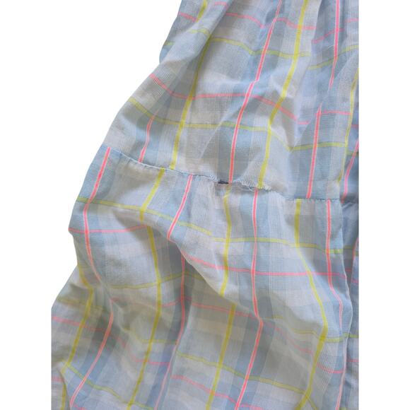 Cosmosophie Isolda Dress in Castle Print Pastel Plaid Preppy Classic Size 14 - Picture 4 of 7